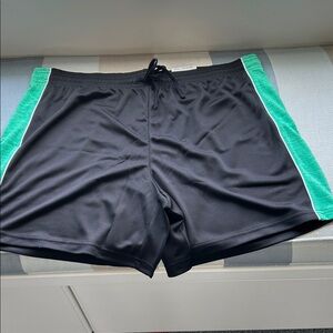 Made for Life Black Shorts with Green Stripes, size Large